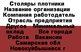 Столяры-плотники › Название организации ­ Компания-работодатель › Отрасль предприятия ­ Другое › Минимальный оклад ­ 1 - Все города Работа » Вакансии   . Самарская обл.,Новокуйбышевск г.